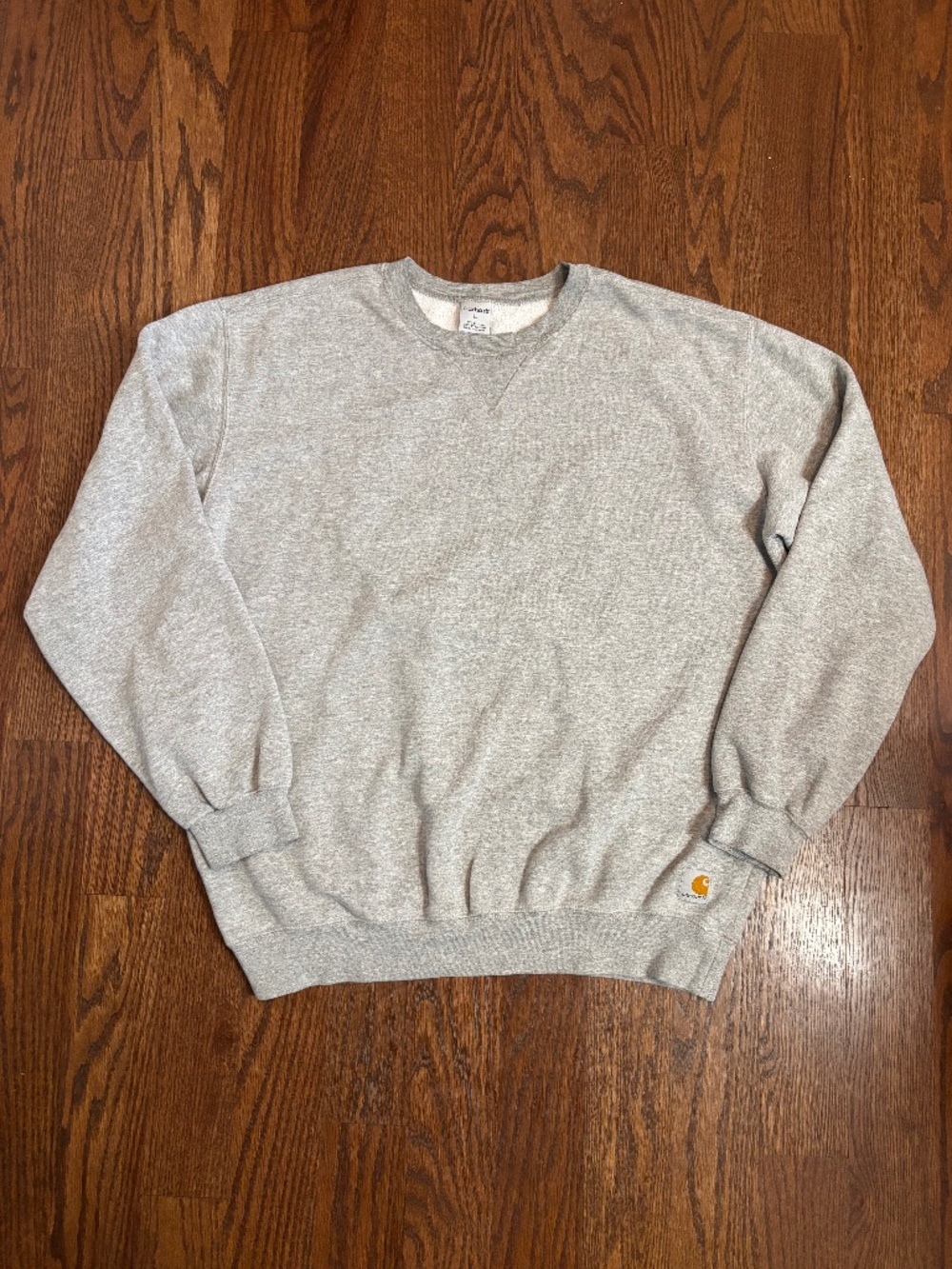 Carhartt Mens Large Gray Crewneck Sweatshirt Fleece Heavyweight Cotton Blend